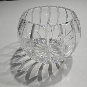 24% Lead Crystal Rose Bowl Hand Cut Made in Poland